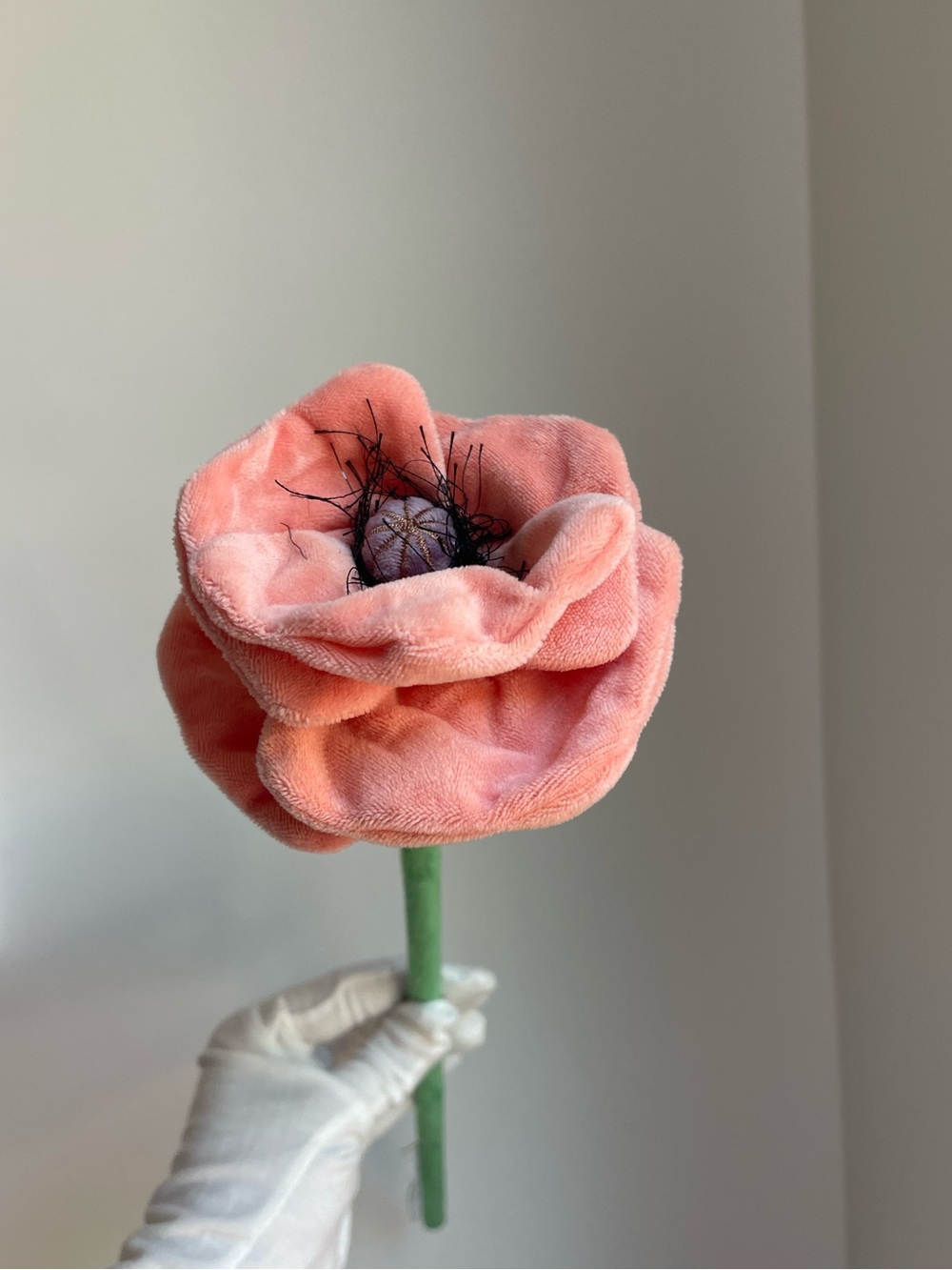 CJ Hendry Sydney Flower Market pale pink and purple poppy plush flower